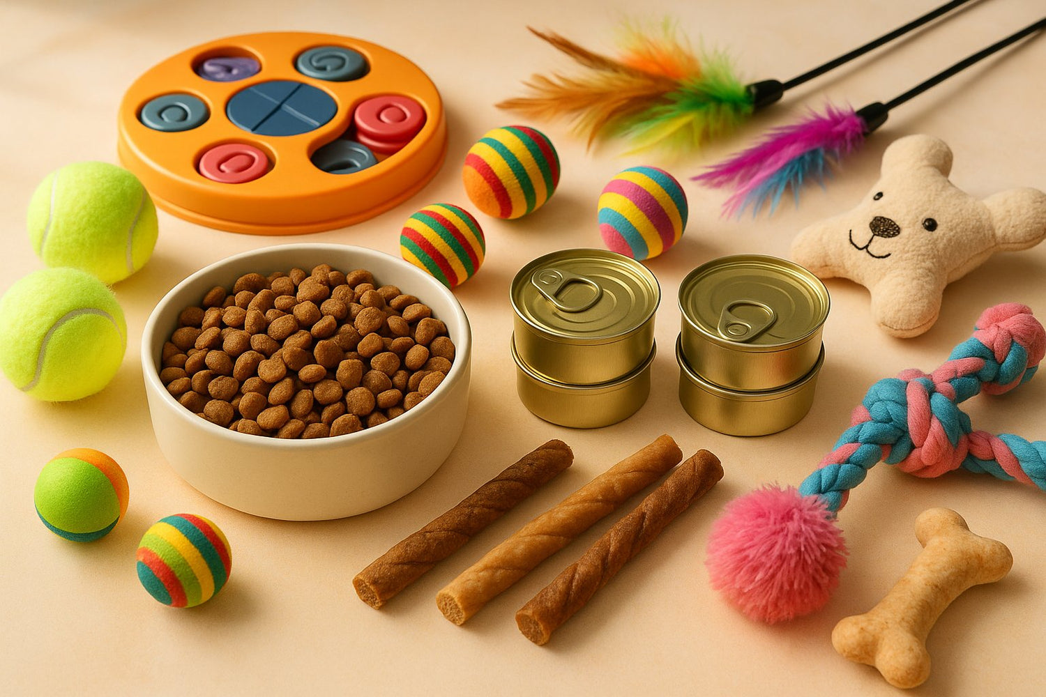 Haustier Futter und Spielzeug